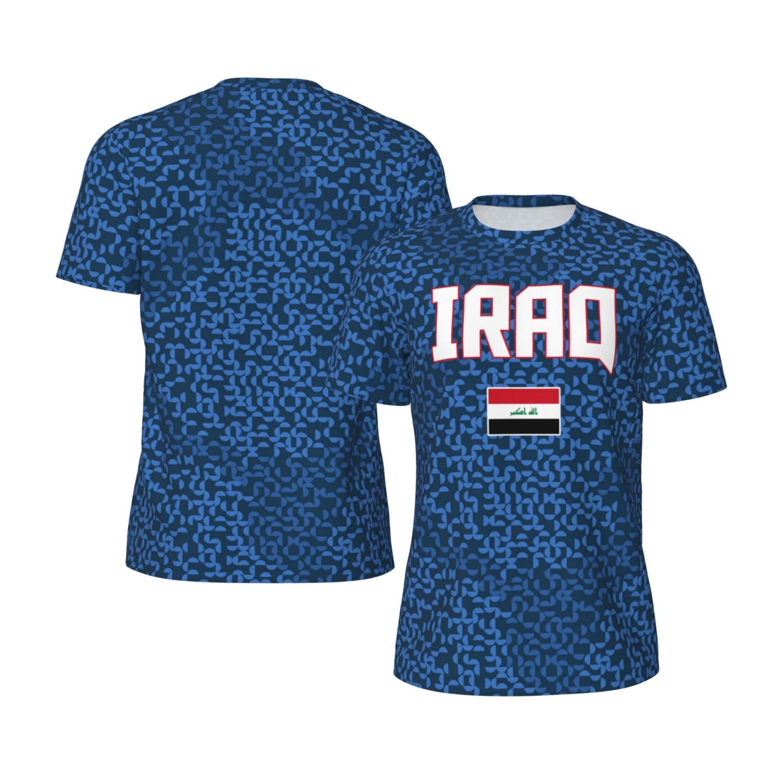 DABOYOZHZH Iraq Flag Cool Iraqans (136) Sports Jersey Mesh T-Shirt 3D Print for Running Cycling Soccer Tennis Fitness Climbing Shirts