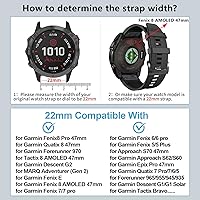 Vista 2 de ZPJPPLX Correa de silicona de ajuste rápido de 0.866 in compatible con Garmin Fenix 8 AMOLED 1.850 in/7 Pro/7/6 Pro/6/5 Plus/5, correas de repuesto