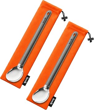 Kuvk Titanium Spoon 2-Pack - Ultralight and Compact for Camping and Hiking