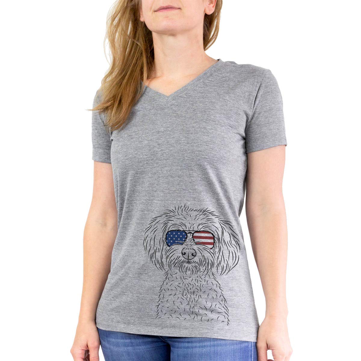 Inkopious Patriotic Francesca The Maltipoo Triblend T-Shirt