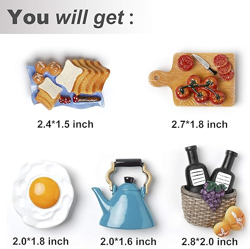 Miniatura 5 de Aiuwo Imanes de refrigerador para imanes de refrigerador, bonitos imanes de decoración de cocina, perfectos para refrigeradores, pizarras blancas,
