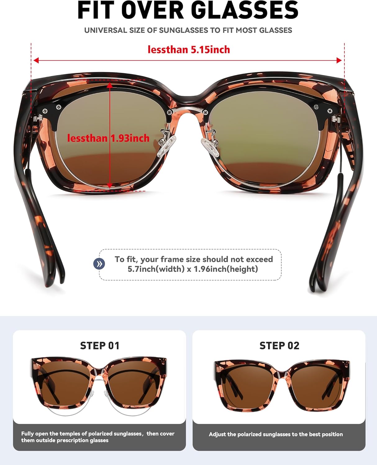 MEETSUN Oversized Fit Over Glasses Sunglasses for Women Men Large Trendy Polarized Sunglasses for Driving UV Protection - Image 4