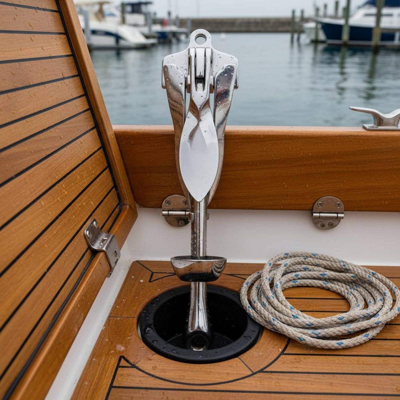 Ancora in Acciaio Inox 316 Pieghevole Ancora a Ombrello Salvaspazio Attrezzatura Nautica per Gommone, 4KG