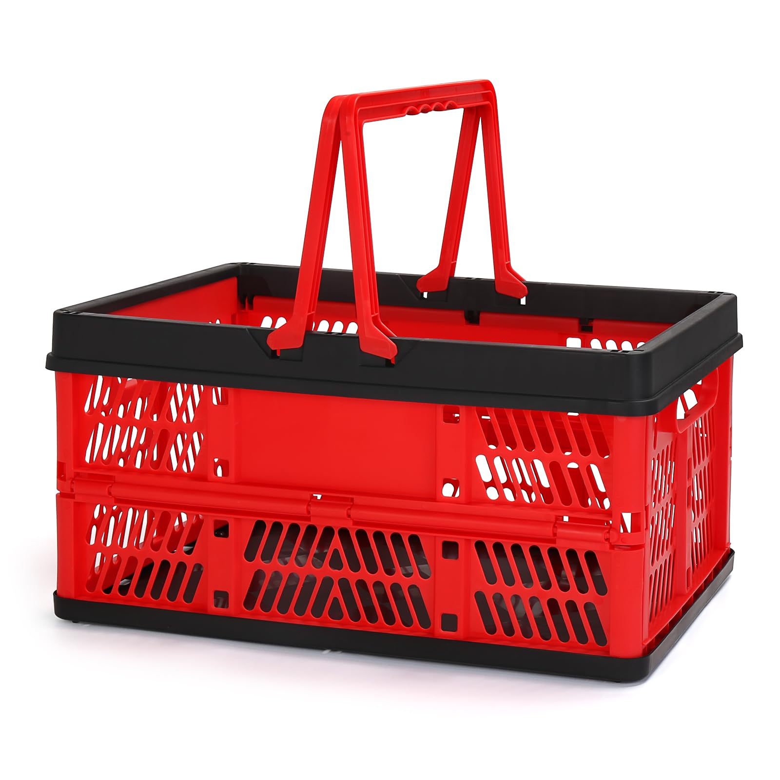 Plastic Storage Crate, Collapsible Crate for Storage Stacking Folding Storage Basket, Collapsible Shopping Basket,Car Storage Basket, Milk Crate with