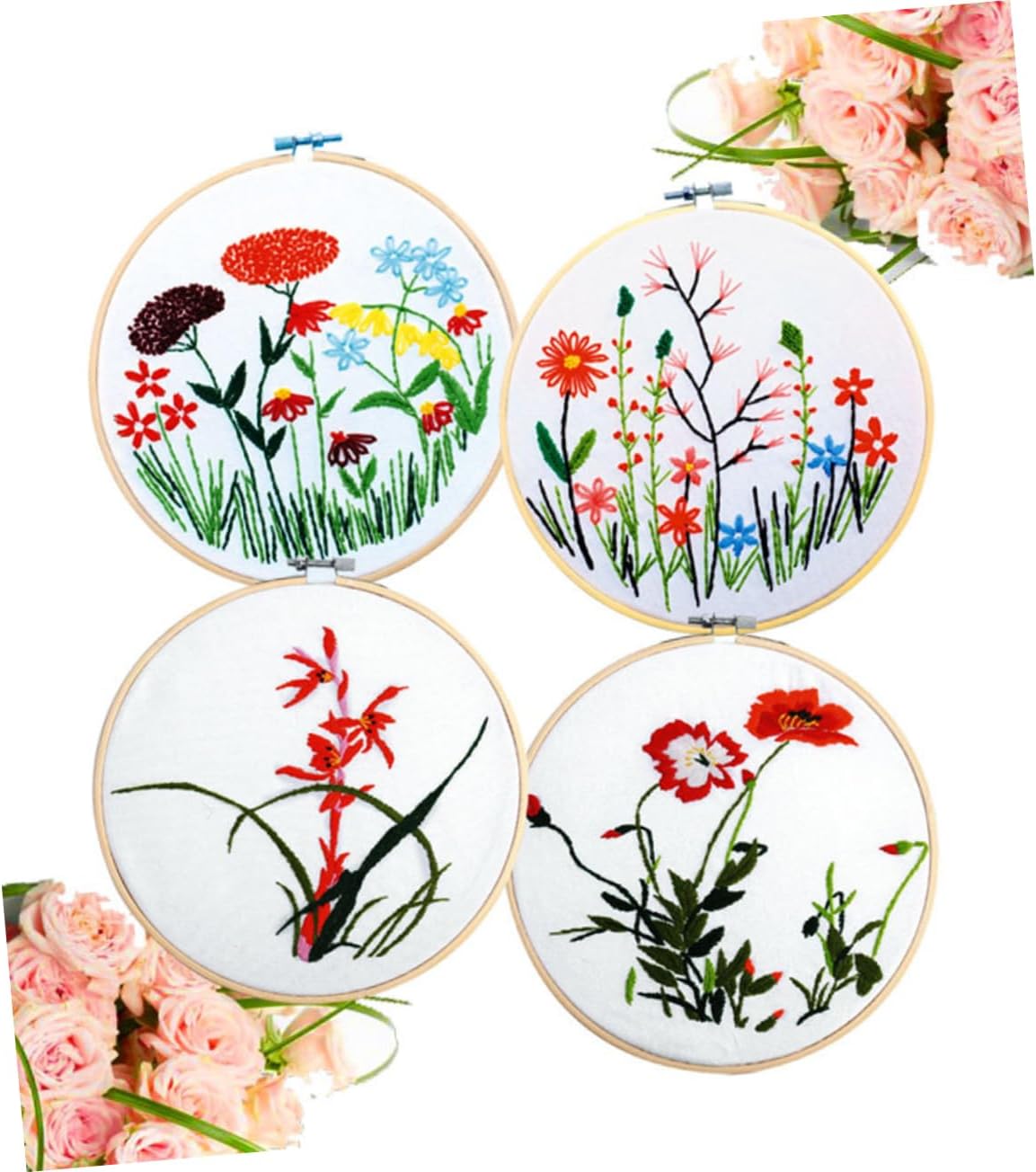 Tofficu 12pcs DIY Embroidery Hoop Cross Stitch Frame Ring Embroidery Hoops Bulk