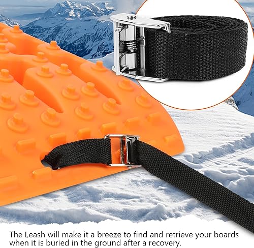 Vista 2 de ZESUPER - Pistas de tracción de recuperación para barro, arena, escalera de neumáticos de nieve, pista de tracción de extracción de vehículos