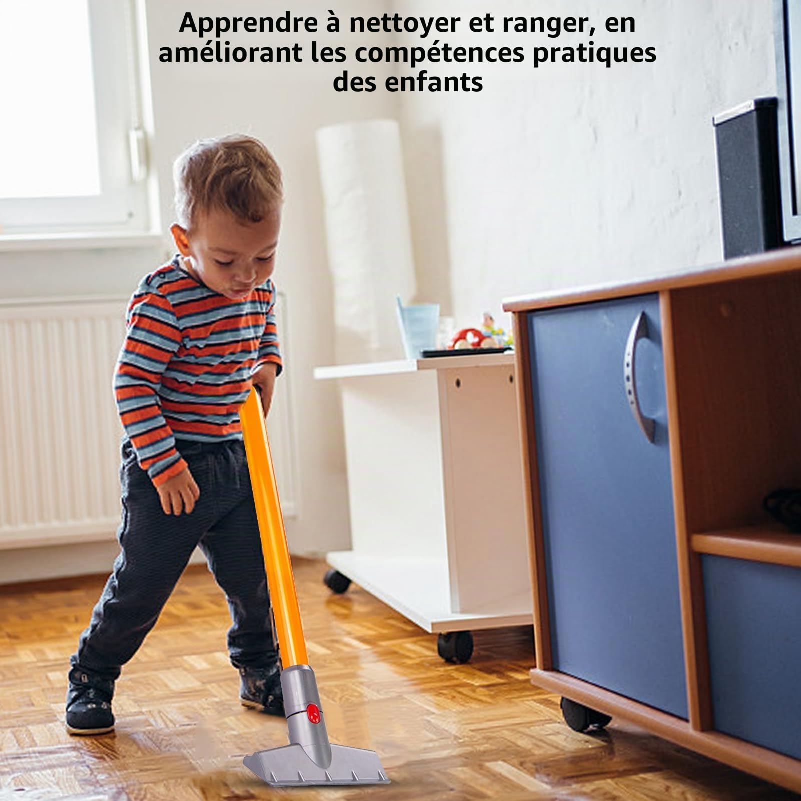 Goolsky Aspirateur Jouet aspirateur 3 en 1 pour s Qui Fonctionne Vraiment avec aspirateur sans Fil, Jouet interactif pour s