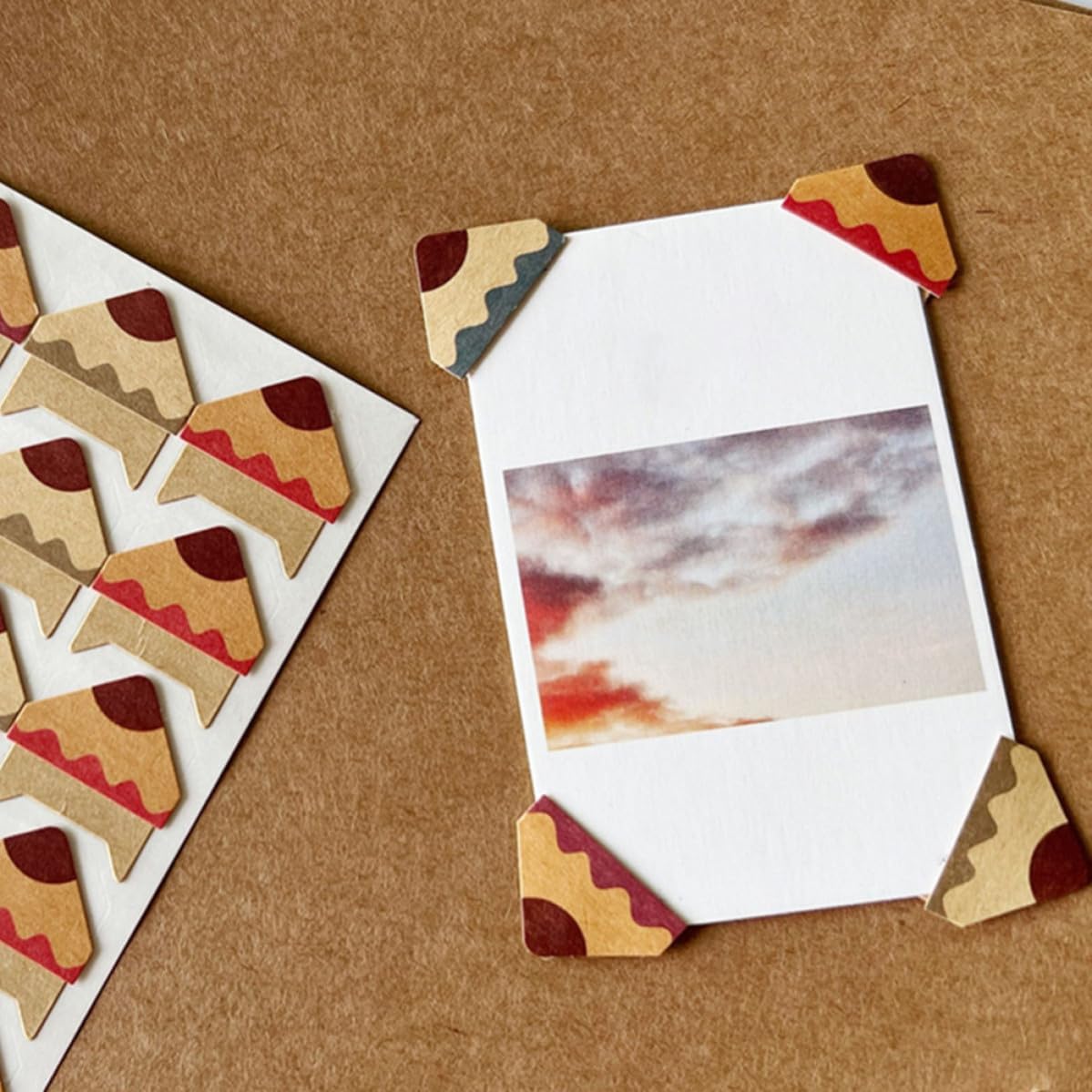 10 Sheets Self-Adhesive Photo Corners for Scrapbooks, Paper Sheet