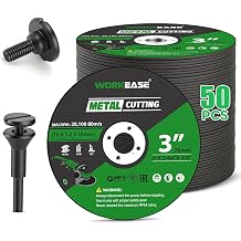50 Pack 3 Inch Metal Cut Off Wheel Discs with 1/4" Mandrel | 3" x 3/64" x 3/8" Die Grinder Cutting Wheel for Stainless Steel, Cut-Off Wheels for Rotary Tool