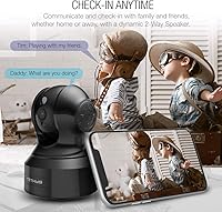 Vista 3 de TETHYS Cámara de seguridad inalámbrica 1080P para interiores [funciona con Alexa] Pan/Tilt WiFi Cámara IP inteligente Sistema de vigilancia domo