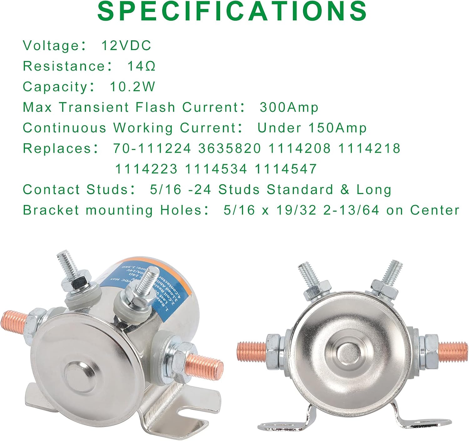 Specifications and views of JOYHO 300A Solenoid Relay