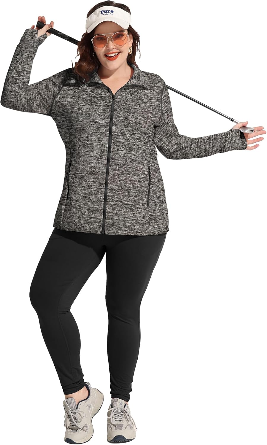 COOTRY Women's Plus Size Athletic Jackets Zip Up Lightweight Workout Running Track Jackets with Thumb Holes - Image 5