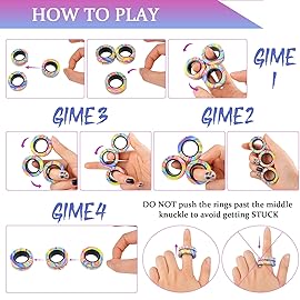 3Pcs Magnetic Rings Fidget Toy Set, ADHD Anxiety Magnetic Fidget Toys Adults Fidget Spinner Rings for Relief, Christmas Stocking Stuffers Gifts for 8+ Year Old Teen Boy Girl