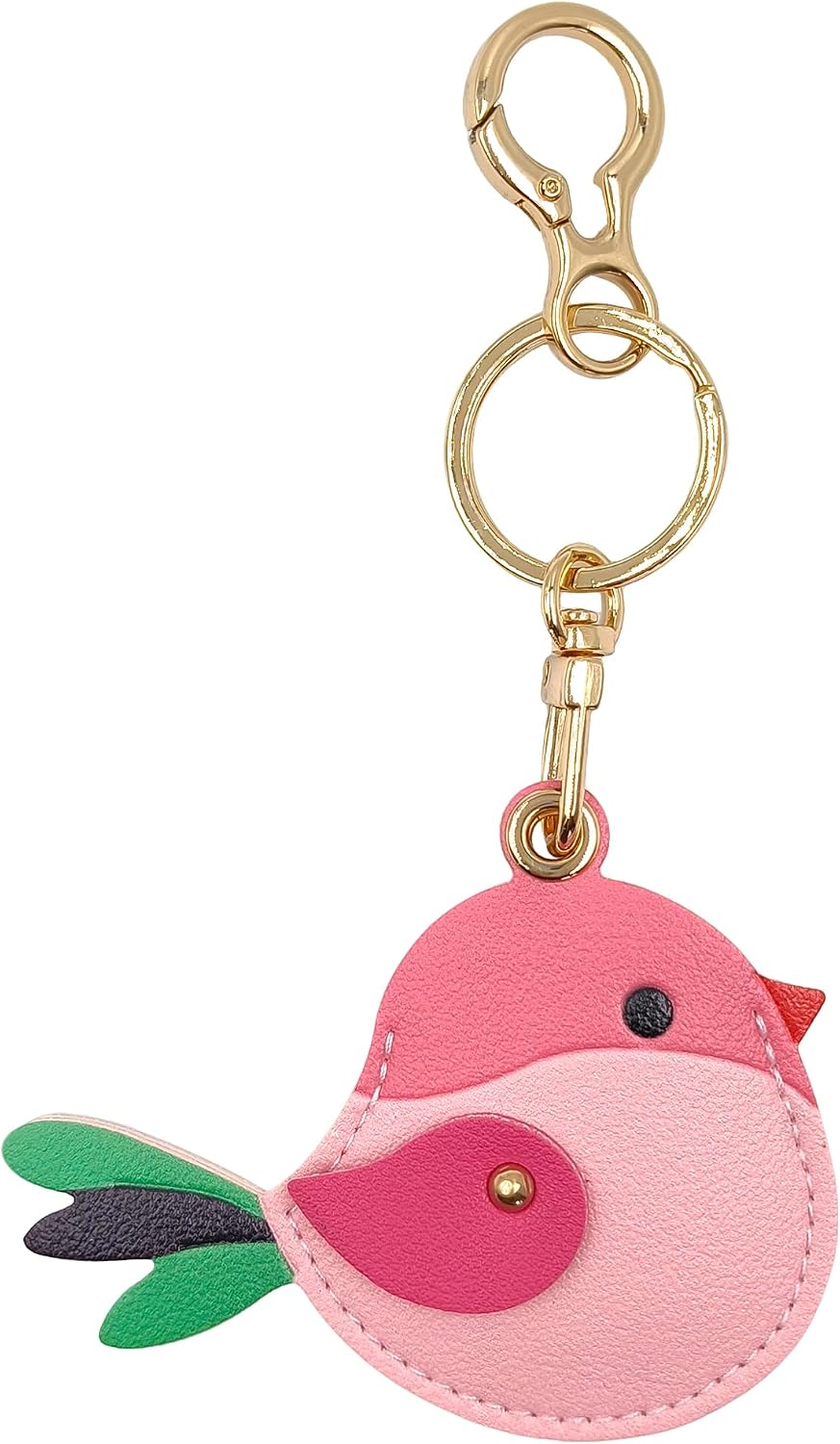 Keychain Holder Compatible with AirTag, Leather Protect Cover with Keyring, Finder GPS Tracker Case for Key Bag Pet