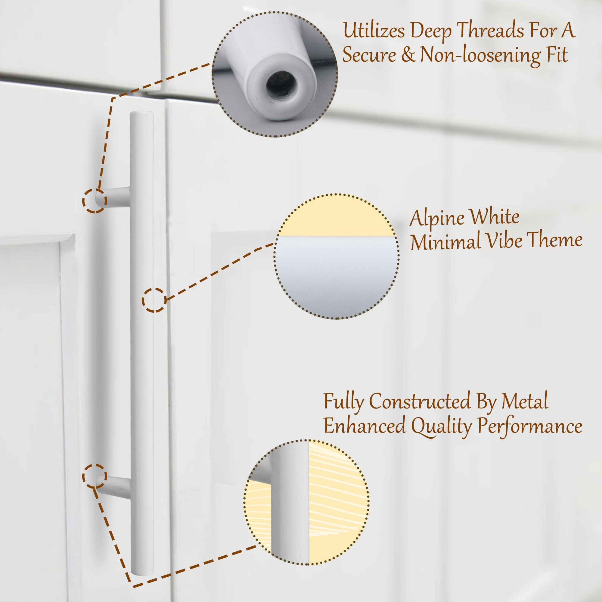 SPDYCESS 4 Pieces Furniture Cabinet Handles, Kitchen Drawer Handle, Bathroom Door T Bar Handle - Image 3