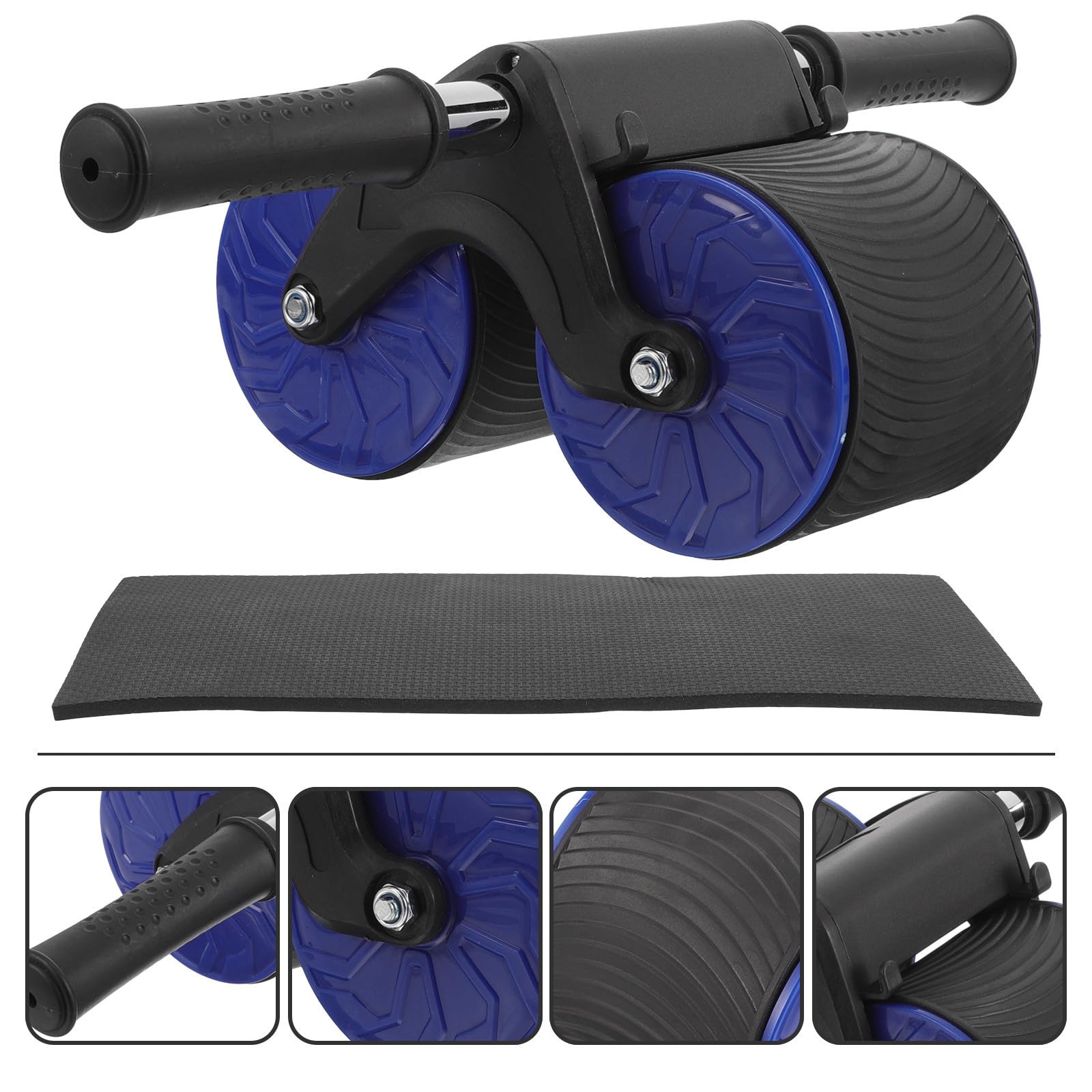 Rueda Abdominal Profesional de Entrenamiento con Dos Ruedas, Azul