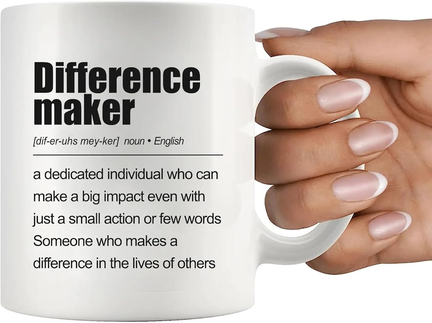 Difference Maker Definition Mug Inspirational Gifts For Women Men Retirement Gifts Coworker Boss Leader Teacher Ceramic Cup 11 oz White - Image 5