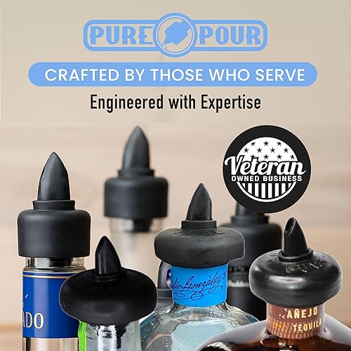Miniatura 5 de Boquillas para verter y tapas universales para insectos, vertedores de licor con tapas de goma para botellas de alcohol, aceite de oliva, jarabe,