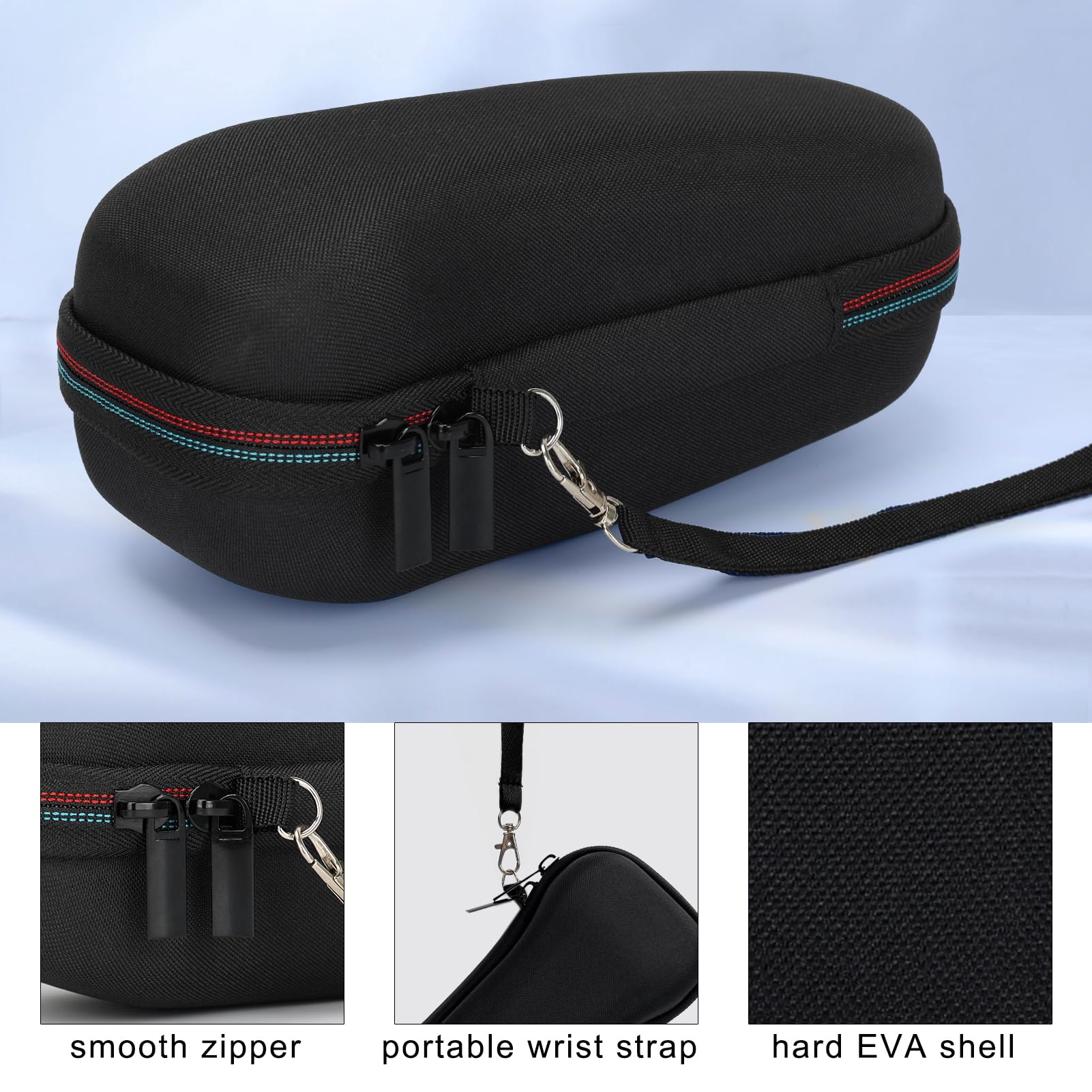 Funda de viaje para afeitadora Braun Series 3/3S/5/5S/7/7S/9/9S/9 Pro, funda de afeitar de viaje, funda rígida de EVA para viajes, funda de transporte rígida para recortadora y afeitadora, Negro