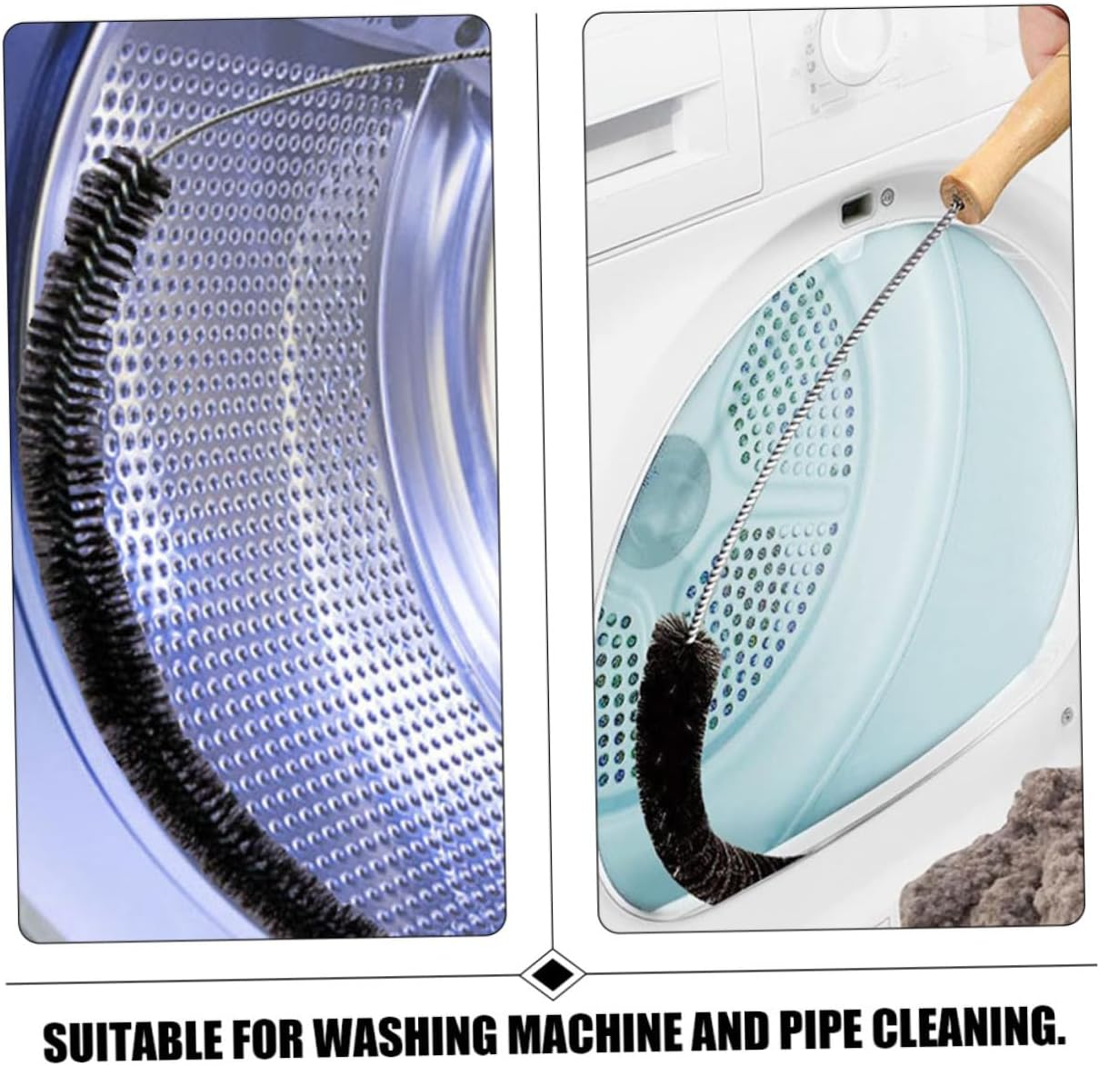 4pcs Dryer Vent Cleaning Brush Flexible Bristle Brushes for Washing Machines and Refrigerators Duct Cleaning Kit for Use