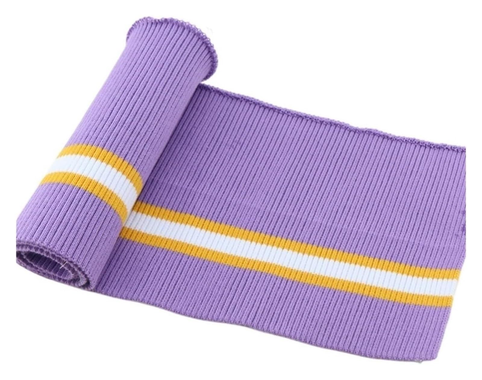 Rib Knit Cuff, Elastic Ribbed Cuffs Multicolor 80cm x 15cm(Purple)