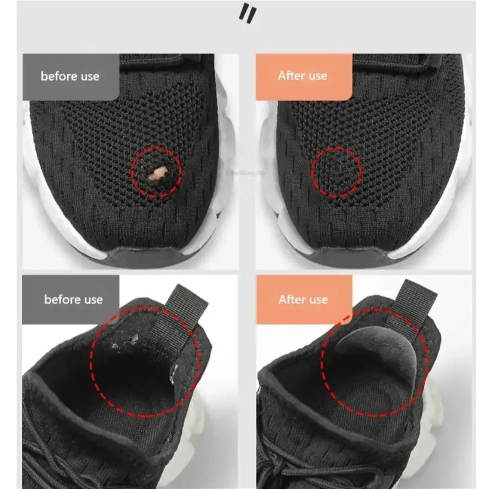 Parches autoadhesivos for zapatos deportivos, plantilla for el talón, parche adhesivo con orificio de reparación cuero microfibra, 36 Uds per punta e tallone di sneakers