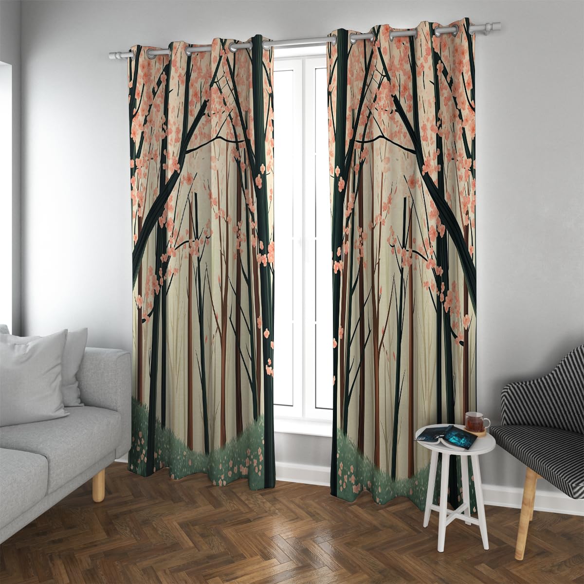 Rideaux rétro de salle à manger motif cerisier pour ambiance cosy