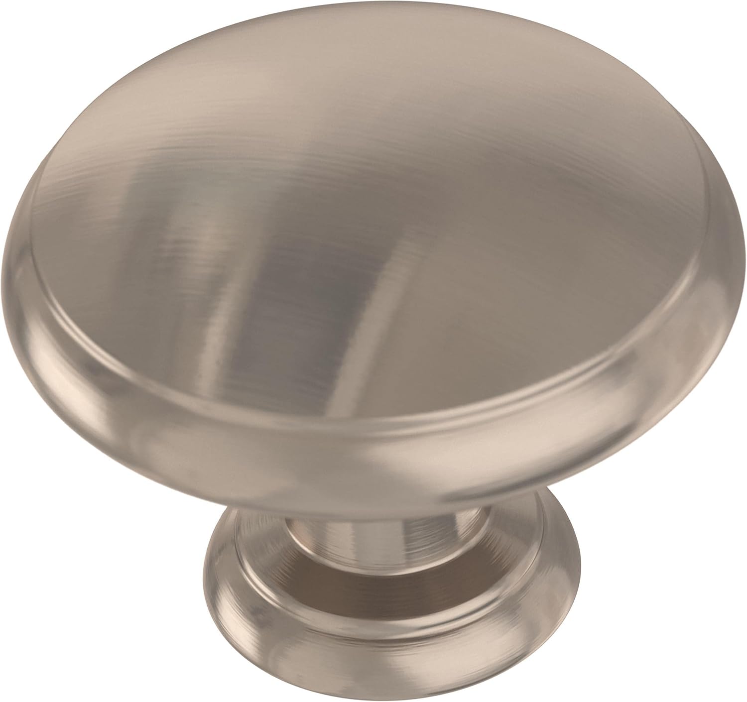 Franklin Brass Round Ringed Kitchen Cabinet Knobs or Drawer Knobs 1-1/4" (32mm), 10-Pack Satin Nickel Cabinet Hardware P35597K-SN-B