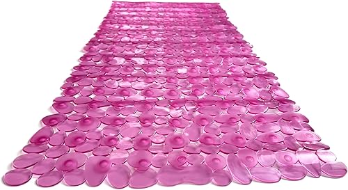 Miniatura 17 de Tapete antideslizante para bañera/ducha "Pebbles" de 27.5 x 14 pulgadas, rectangular, no tóxico, seguro, limpio, lavable a máquina, agarre y drenaje