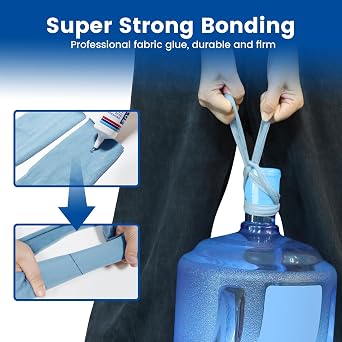 Fabric Glue,Liquid Stitch Fabric Glue, Mighty mend it Permanent Washable for Clothing, Rhinestones, Patches, Clothes, Denim, Leather, Polyester, Textile, Doll Repair 60ml