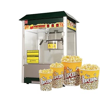 Commercial Automatic Popcorn Machine Flower Type And Spherical Popcorn Maker Electric Popcorn Machine With Non-Stick Pan Color Black, Size 1400W
