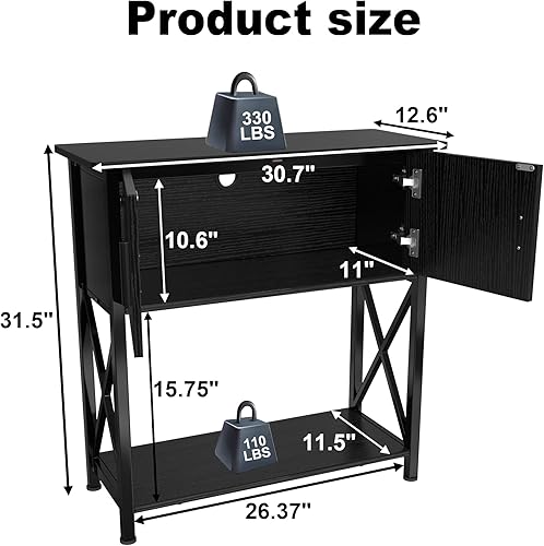 Miniatura 3 de GDLF Soporte de acuario de 29 galones, soporte de metal para pecera con almacenamiento de gabinete, para acuario de 20 galones de largo, mesa de