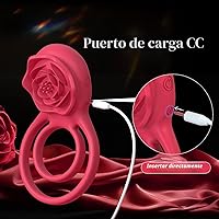 Vista 5 de Anillo vibrador para el pene con estimulador de clítoris rosa, vibrador de placer para parejas, juguetes sexuales para adultos para hombres