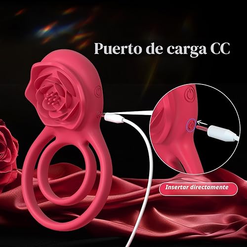 Miniatura 5 de Anillo vibrador para el pene con estimulador de clítoris rosa, vibrador de placer para parejas, juguetes sexuales para adultos para hombres