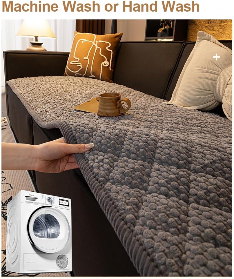 Couch Cover for Dogs Washable, Non-Slip Pet Couch Covers for 3 Cushion Sofa, Fuzzy Sofa Slipcover Cushion Protector Pet Friendly