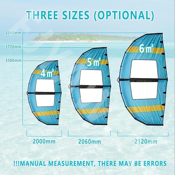 Wing Foil Wind Wing 4㎡ /5㎡ /6㎡ Foil Inflatable Surfing Kite Outdoor Sports Inflatable Wind Wing for Water Surfing, Snow Skiing, Water Sports High Performance Wing,5㎡