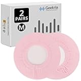 Geekria 2 Pairs Knit Headphones Ear Covers - Product Safety Certified - Washable & Stretchable Sanitary Earcup Protectors for Over-Ear Headsets, Sweat Pads for Gym, Gaming (Size M/Pink)