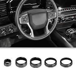Voodonala Radio AC Knobs Air Conditioner Switch Button Center Console Switch Knob Cover Trim for 2022-2025+ Chevy Silverado GMC Sierra Interior Accessories Aluminum Alloy Black