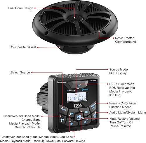 Vista 27 de BOSS Audio Systems Radio con Bluetooth empotrable, Negro