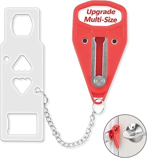 AceMining Portable Door Lock for Travel Security - Extra Home Hotel Safety & Privacy, Fits 0.78-1.2in Bolts, No Damage Install