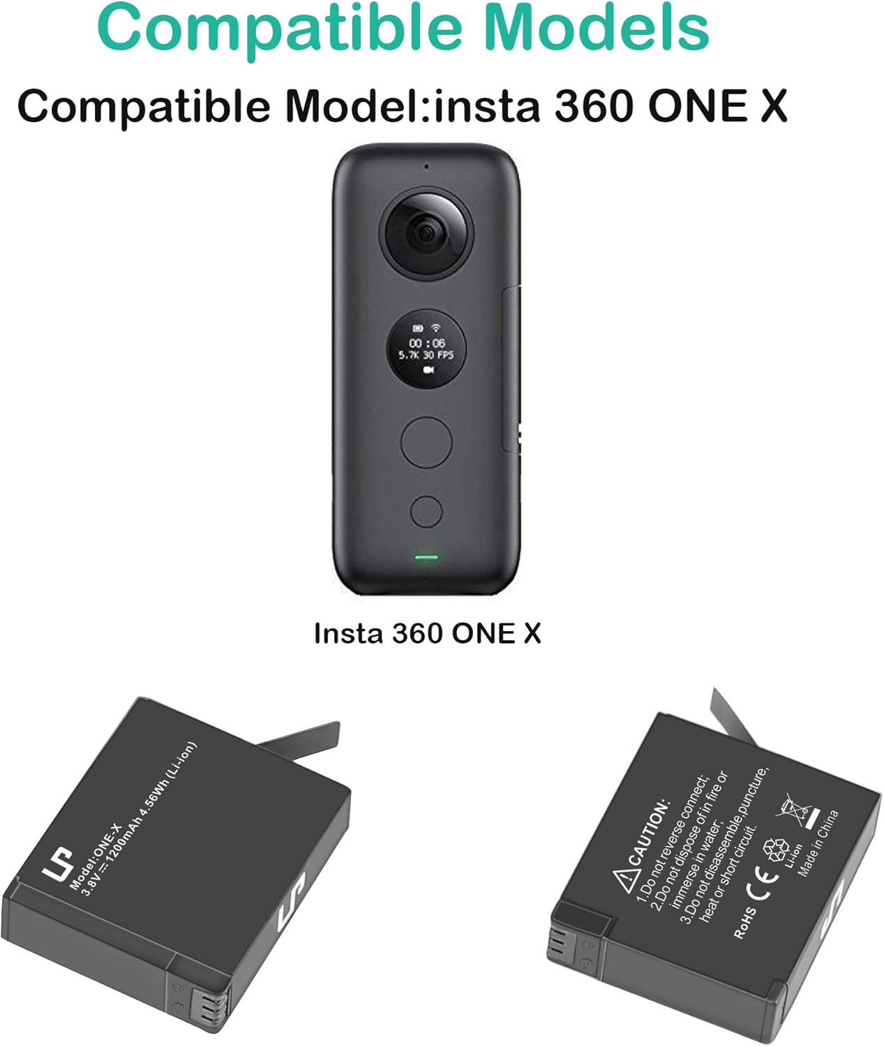 Crazy Deals Insta360 ONE X Battery Charger Pack, Compatible with Insta360 ONE X Action Camera, LP 3-Pack Replacement Battery & Triple Slot USB Charger with Built-in TF Memory Card Reader (Not for ONE X2)