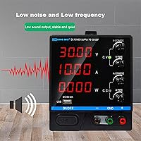 Vista 5 de Fuente de alimentación de CC variable, fuente de alimentación de banco de CC regulada de conmutación ajustable de 30 V 10 A con pantalla