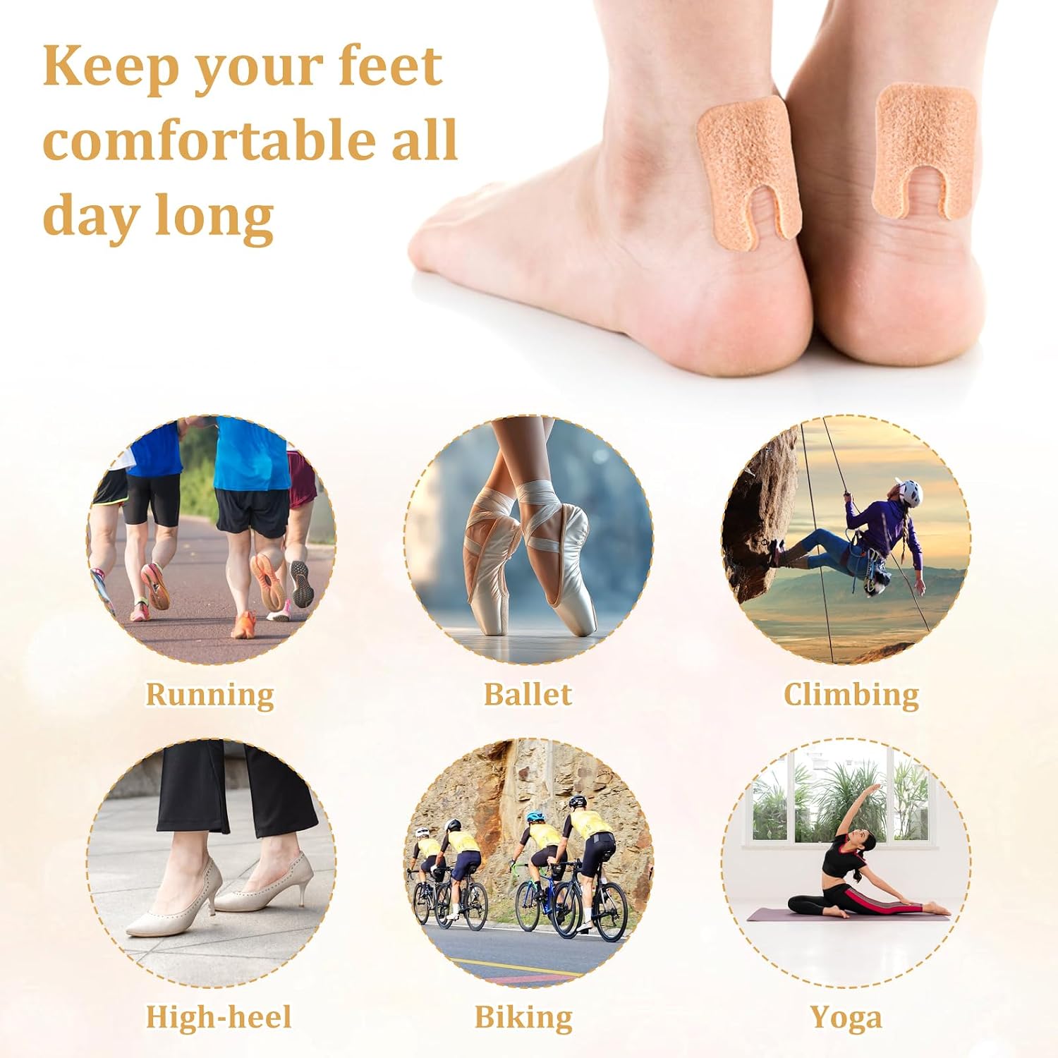 120Pcs U Shaped Felt Callus Cushions for Feet, Self Adhesive Metatarsal Corn Pads Soft Felt Foot Pads Callus Pads for Foot Pain Relief Cushions Women Men