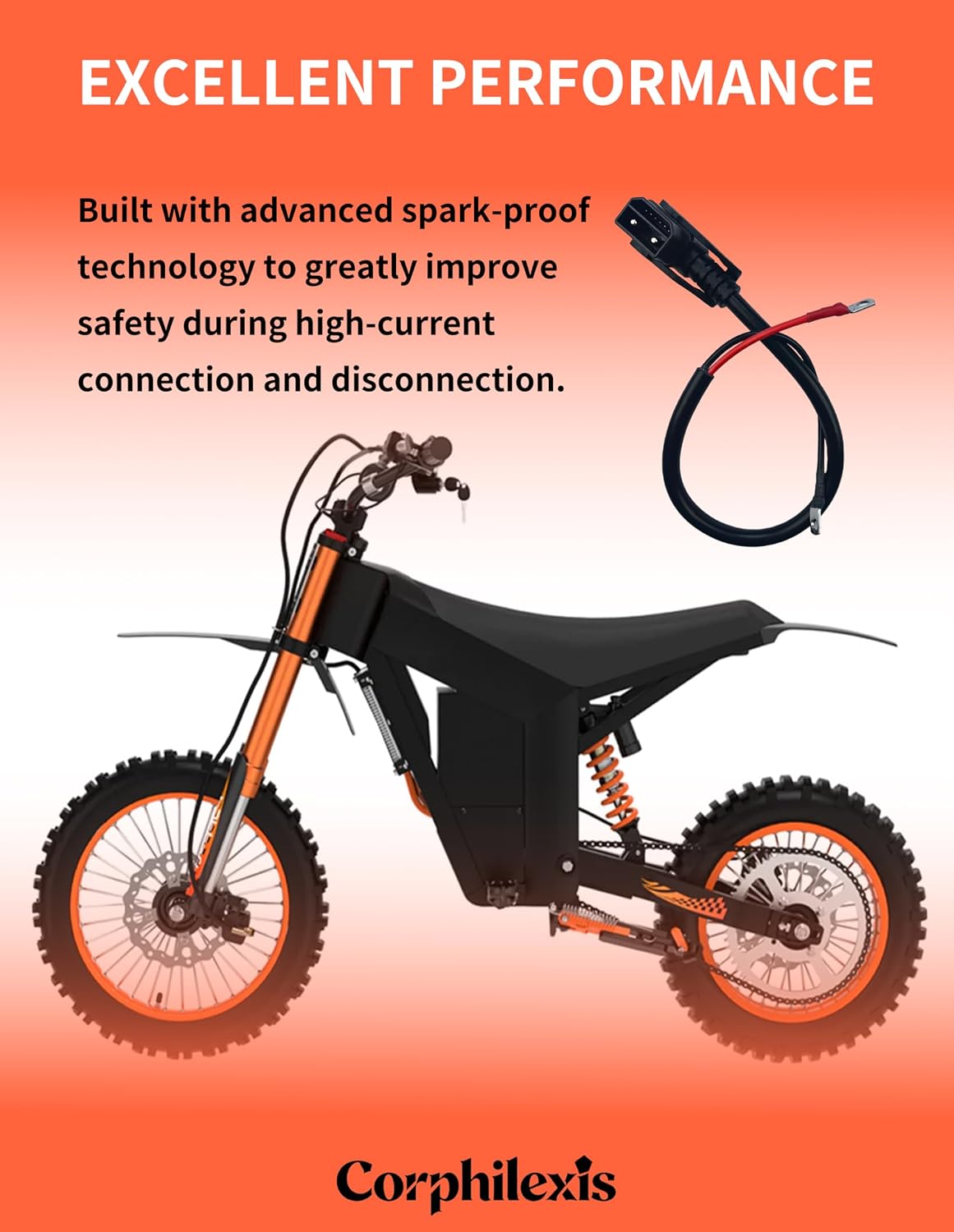 Battery to Discharge Port Connector Compatible with Tuttio Soleil 01 E-Bike, Anti-Spark Battery Connector Cable Assembly, Replacement Battery Harness