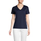 Lands' End Women's Relaxed American-Grown Supima Cotton V-Neck T-Shirt