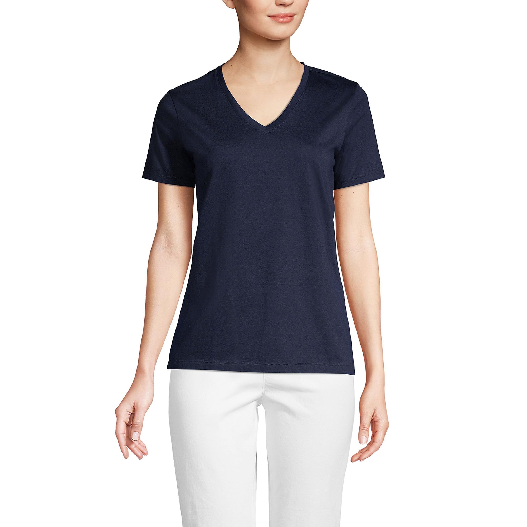 Lands' End Relaxed Supima V-Neck