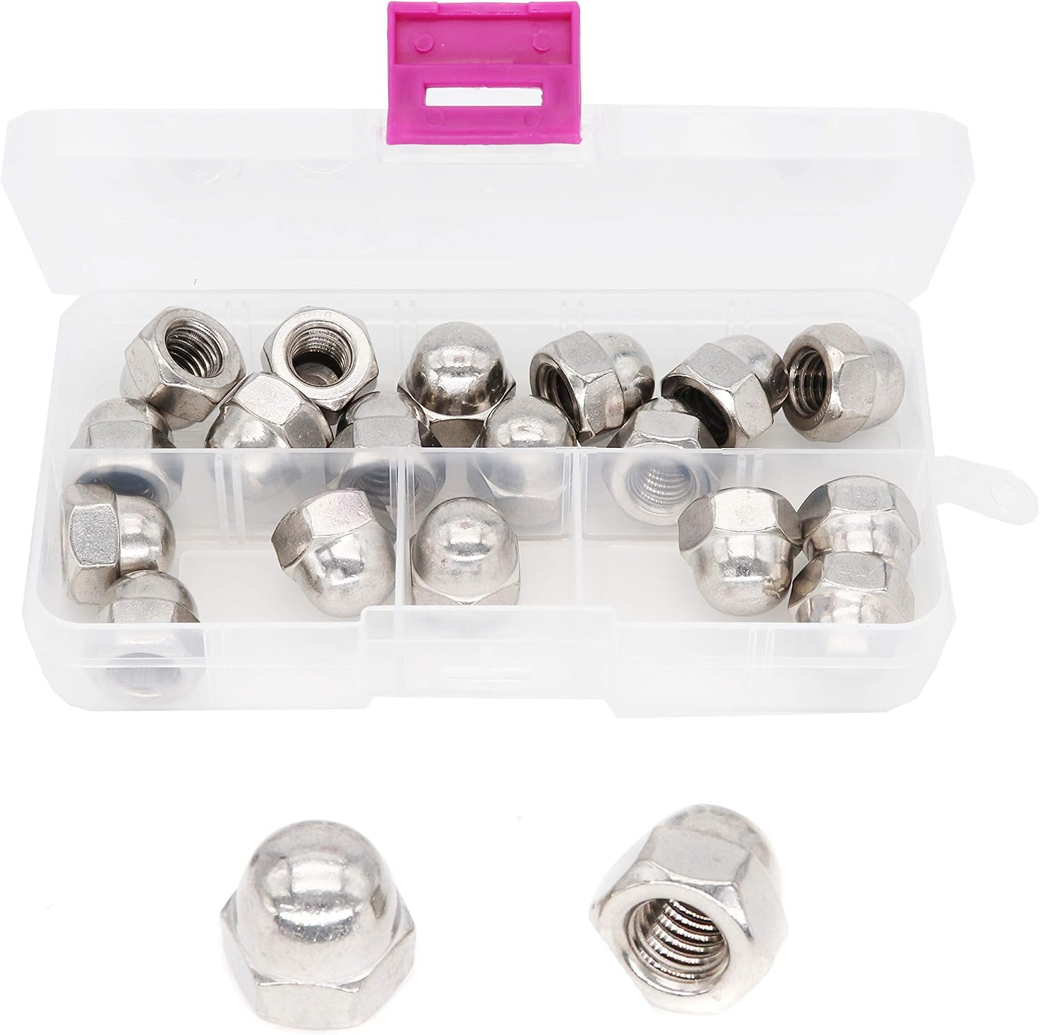 20-Pack 7/16-14 Inch 304 Stainless Steel / 18-8 Acorn Cap Nuts