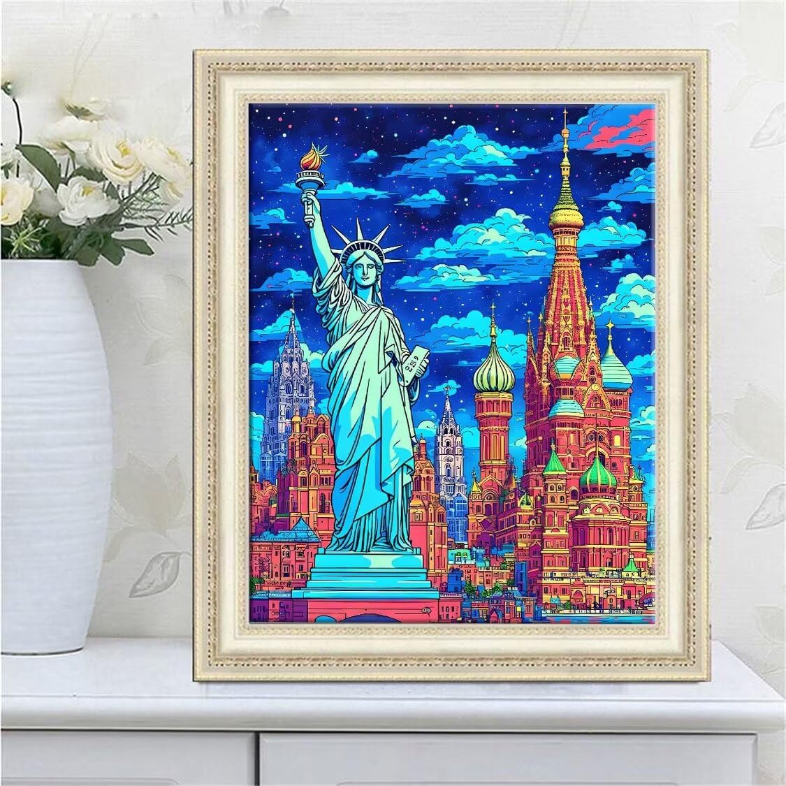 DIY Malarstwo diamentowe 5D, diamentowa statua wolności, zestawy dla dorosłych, sztuka ze strasu, płótno, haft, artykuły rzemieślnicze, dla dzieci i dorosłych, idealna dekoracja ścienna do domu,