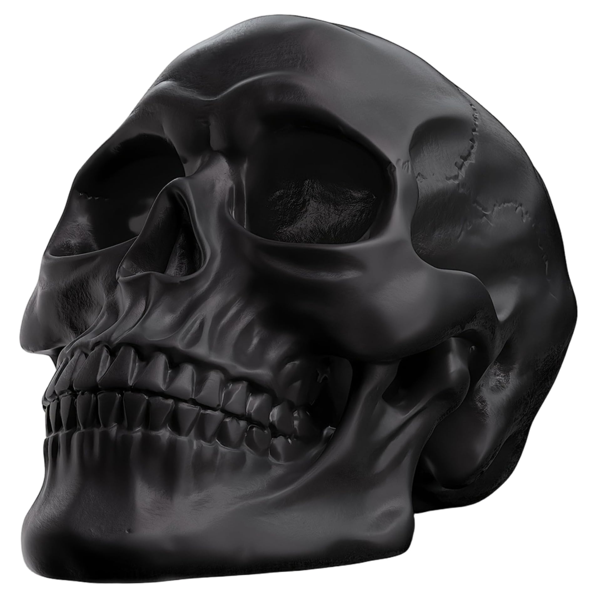 XVHOAB Skull Ornament Realistic Black Skull Decor 5.4x7.7x5.9 Resin Skeleton Head for Home Table Shelf Decor
