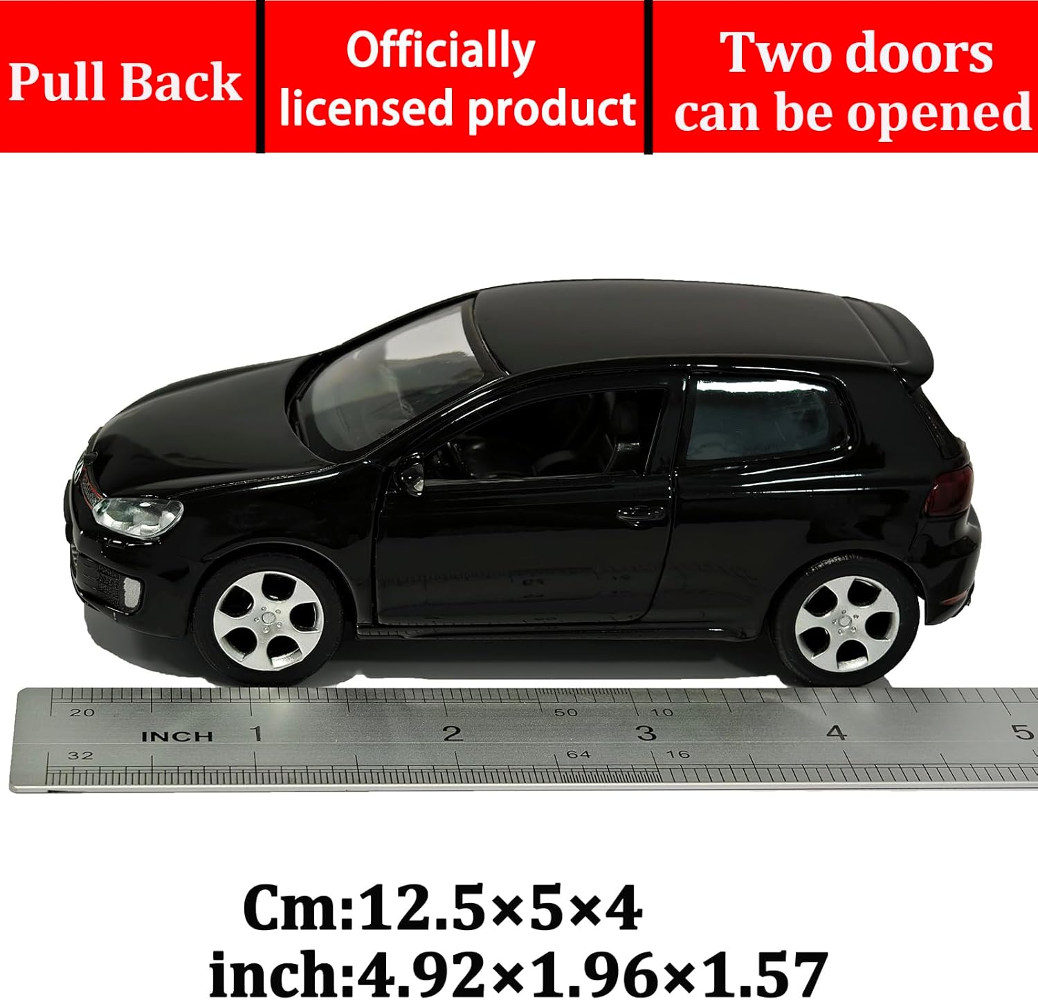 モデルカー フォルクスワーゲン ゴルフ GTI おもちゃ車 1/36 メタル コレクトカー プルバック付き 【ラゲッジドア】 お